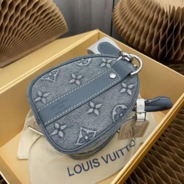 Louis Vuitton Lv Monogram Washed Denim High Quality Mini Duffle Bag With Double Box Packing M22762 Denim