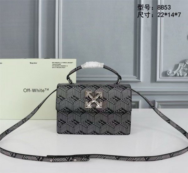 Off-White Leather Blue White Monogram Jitney 1.4 Shoulder Bag (Blue White 8853)(LB)