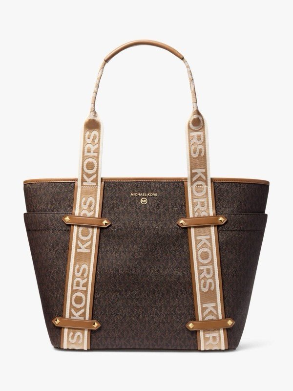 Michael Kors Maeve Monogram-Print Tote Bag With Dust Bag (CoffeeBrown 22314)