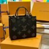 Louis Vuitton LV M46733 On The Go Premium Monogram Empreinte Leather Tote Bag With OG Magnetic Box & Dust Bag (Black - 649)(BSB)