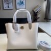 Coach Willow Leather Tote 24 In Colorblock White With Shoulder Strap & Dust Bag 8561(LB)