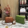 GUCC I SOHO LEATHER HANDBAG WITH OG BOX AND DUST BAG (BROWN) (S5)(MT)