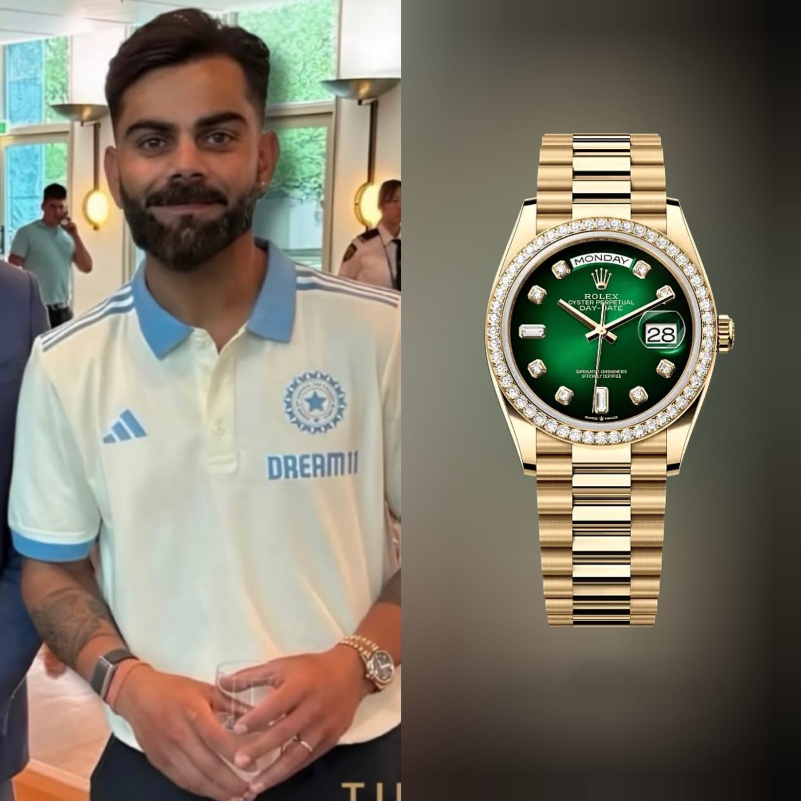 Rolex Oyster Perpetual Day Date Diamond GOLD-Green