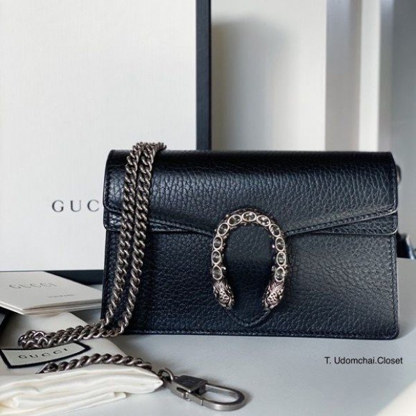 Gucc.i Dionysus mini bag in Black leather.