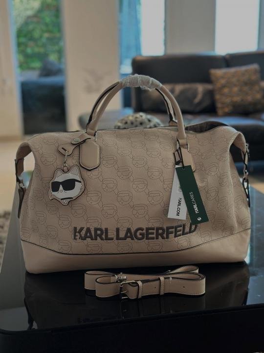 Karl Lagerfeld KIkonik 2.0 Logo Large Tote bag beige