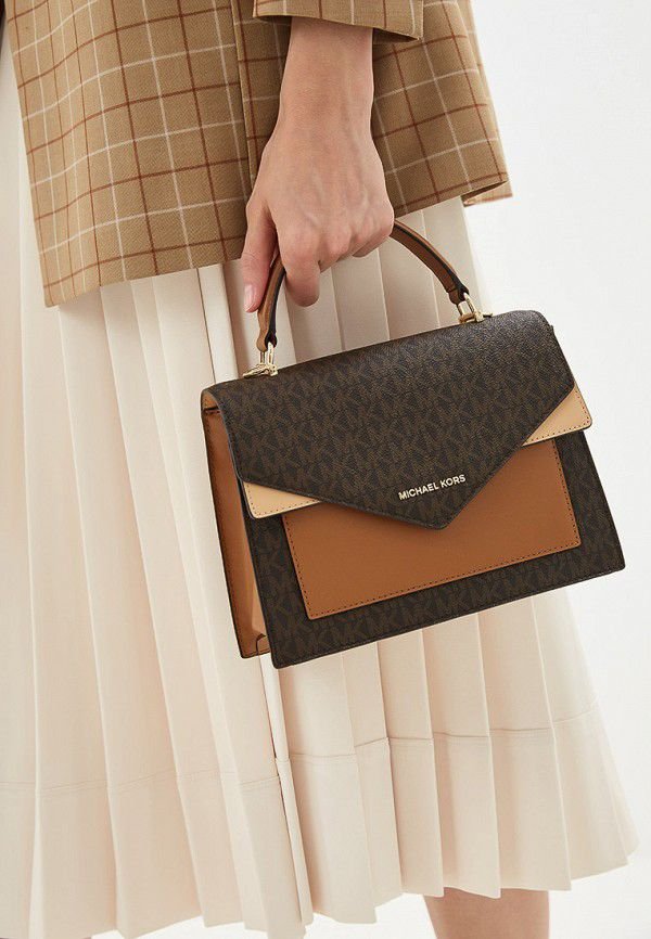 Michael_Kors Mk Ludlow Signature Leather Satchel Bag With Box Coffee3328