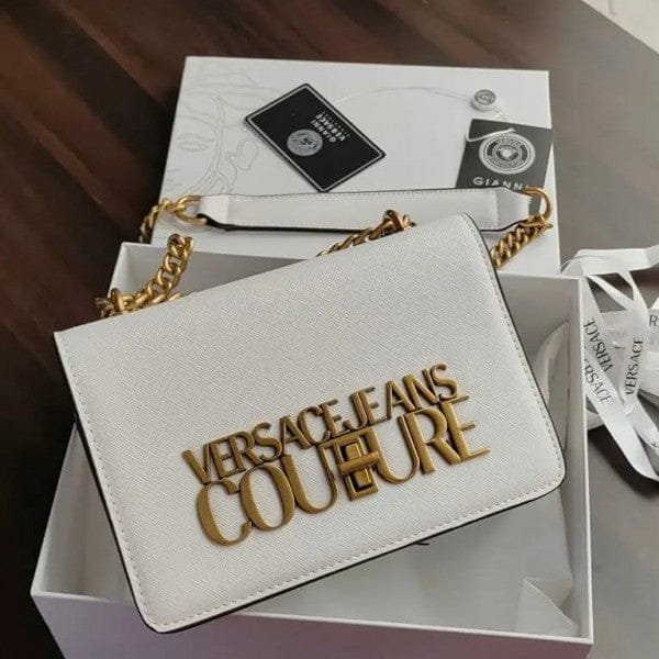 Versace Jeans Couture Saffiano Lock Crossbody Bag With OG Gift Box & Dust Bag