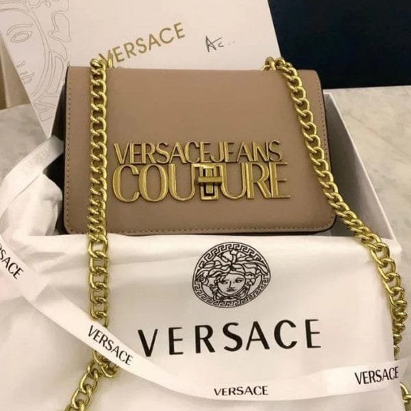 Versace Jeans Couture Saffiano Lock Crossbody Bag With OG Gift Box & Dust Bag