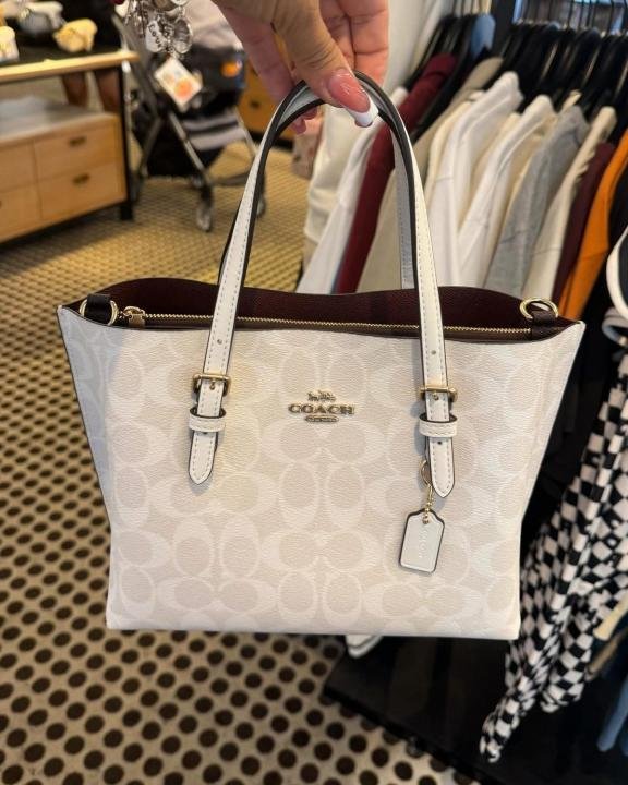 Coac.h Mollie Tote Bag 25 In Signature Canvas White C01103