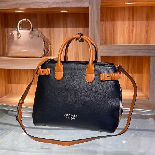 Burberry-Black-Brown-Banner-Tote-Small-Bag-9139