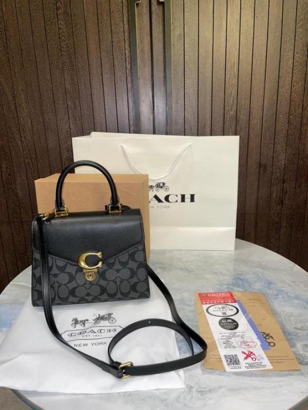 coac_h sammy 21 signature tophandle bag Comes with Extra long sling with box 26979 grey